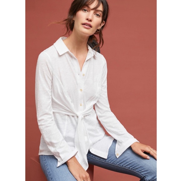 Anthropologie Tops - Anthropologie MAEVE Claudette Tie Button Down Top